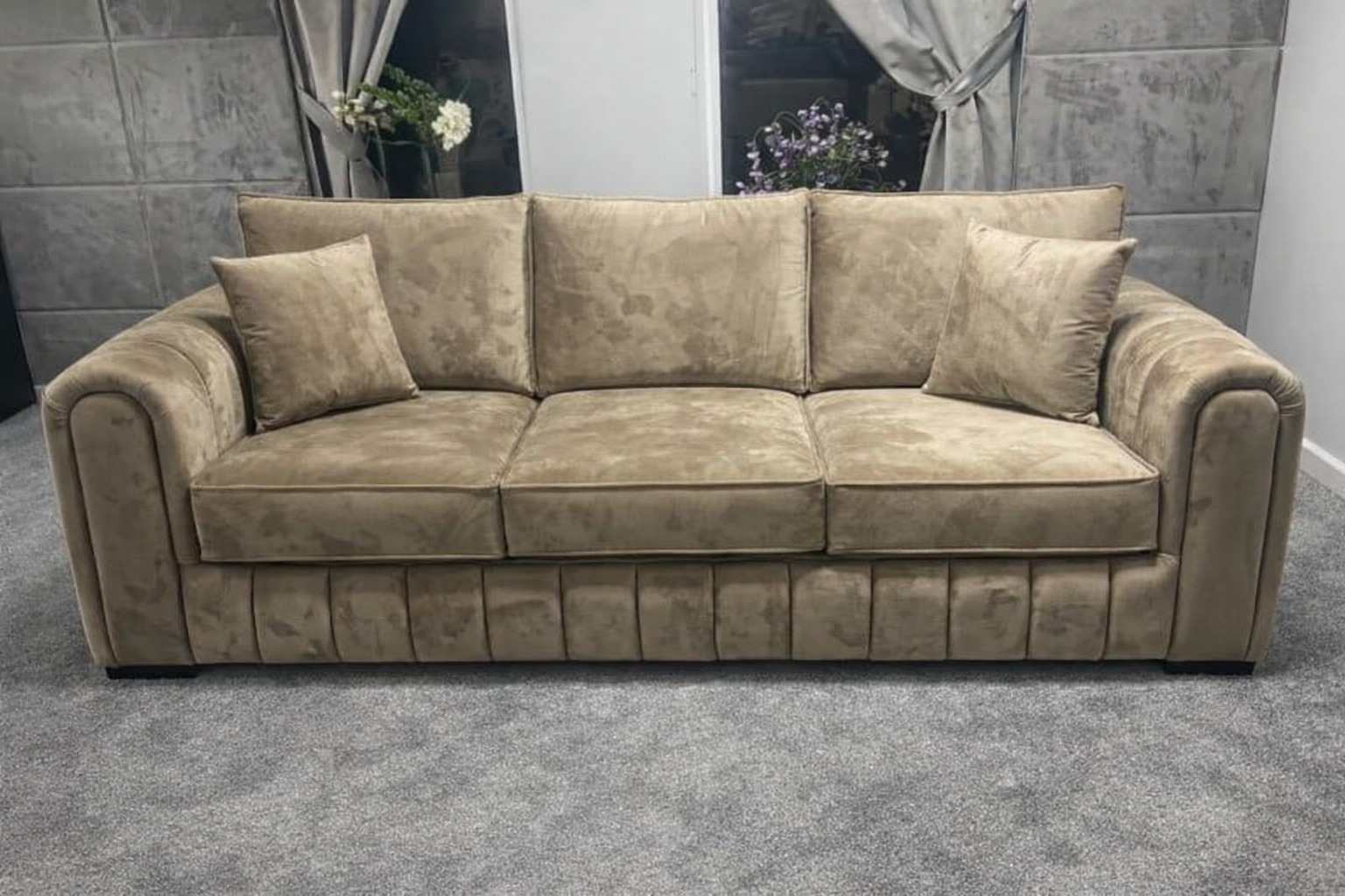 Alaska Sofa — 3 Seater Mink Velvet