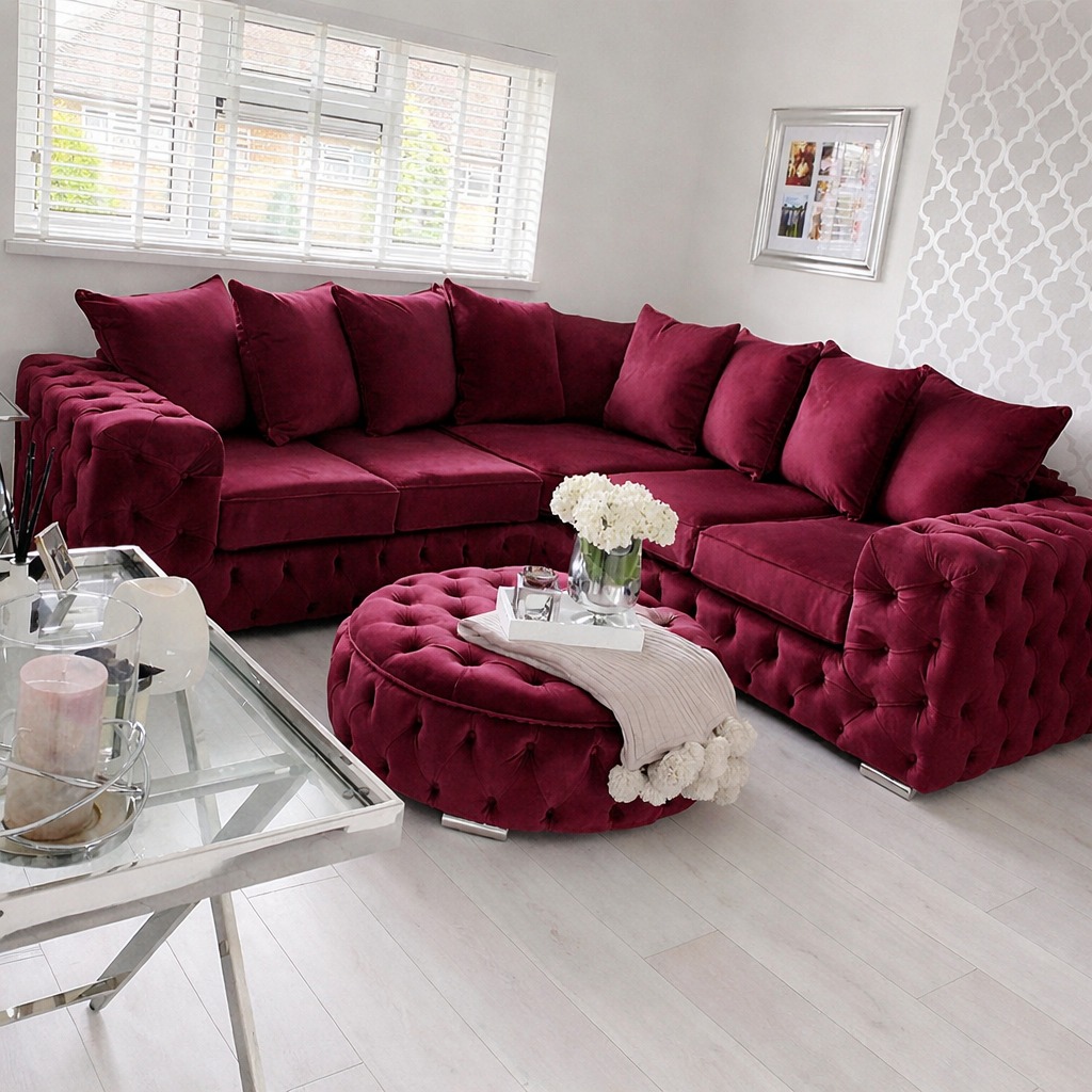 Chesterfield Corner Suite — Burgundy