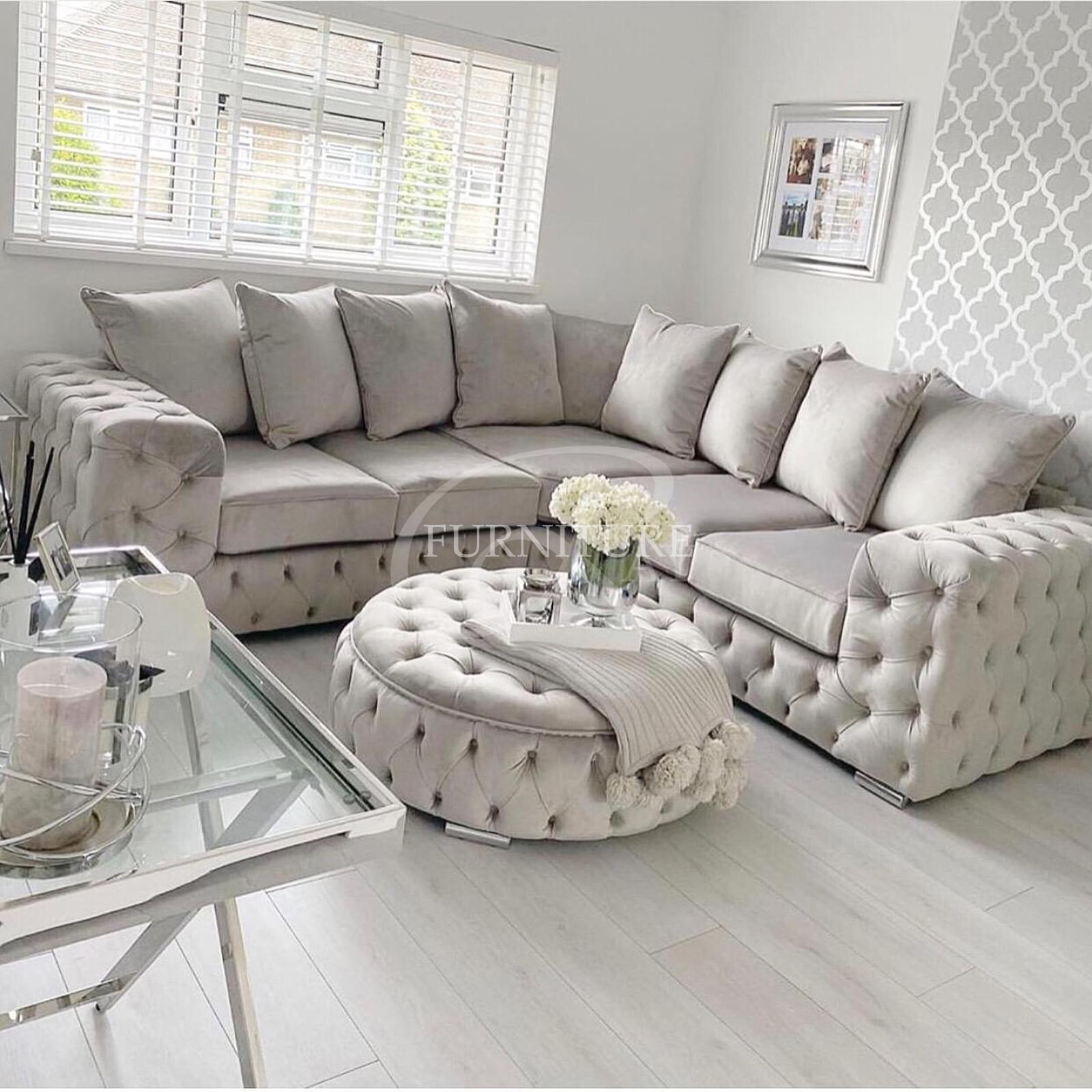 Chesterfield Corner Suite — Dove Grey
