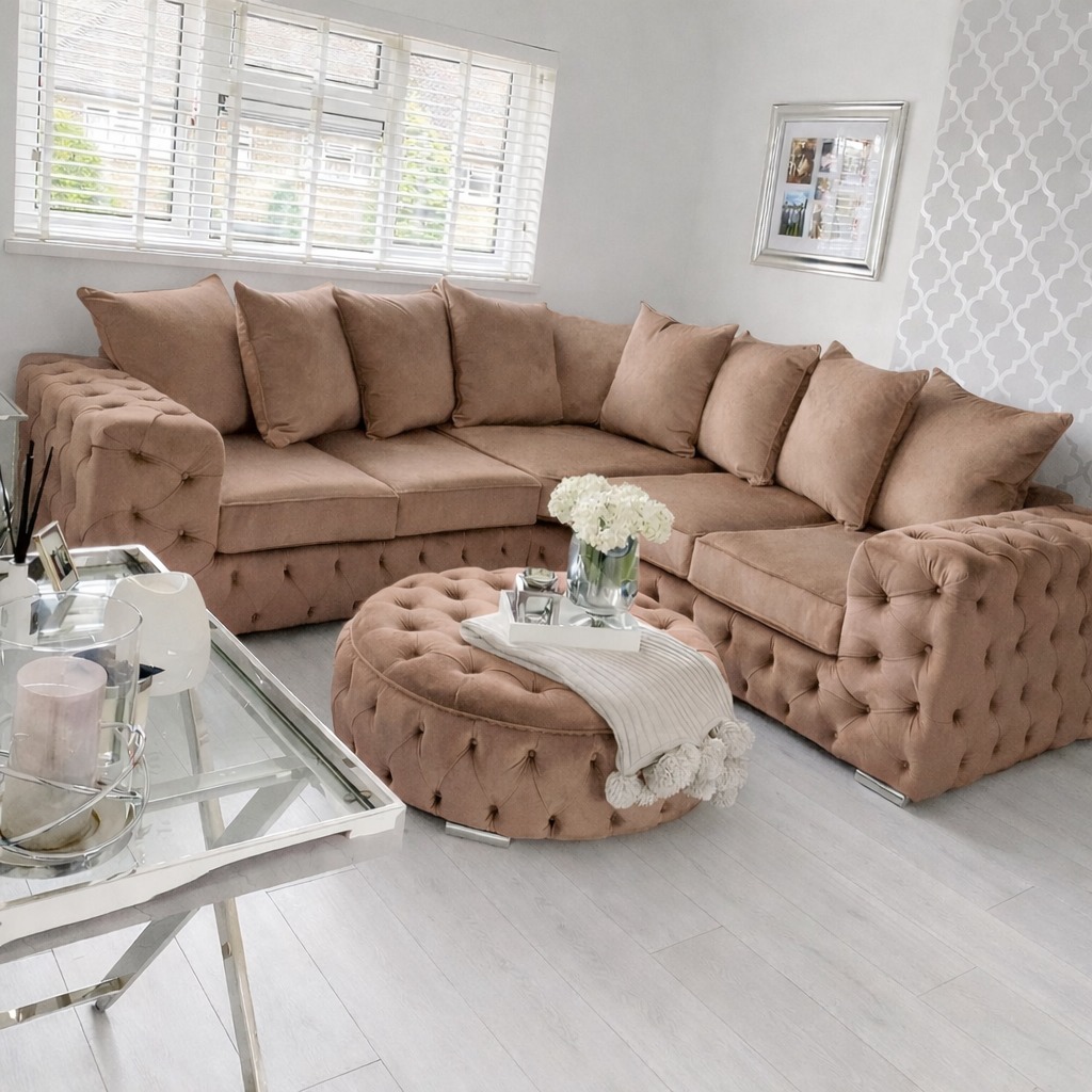 Chesterfield Corner Suite — Mocha Velvet