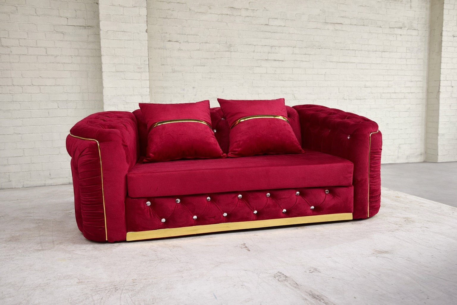 Dylan Sofa — 2 Seater Red Velvet