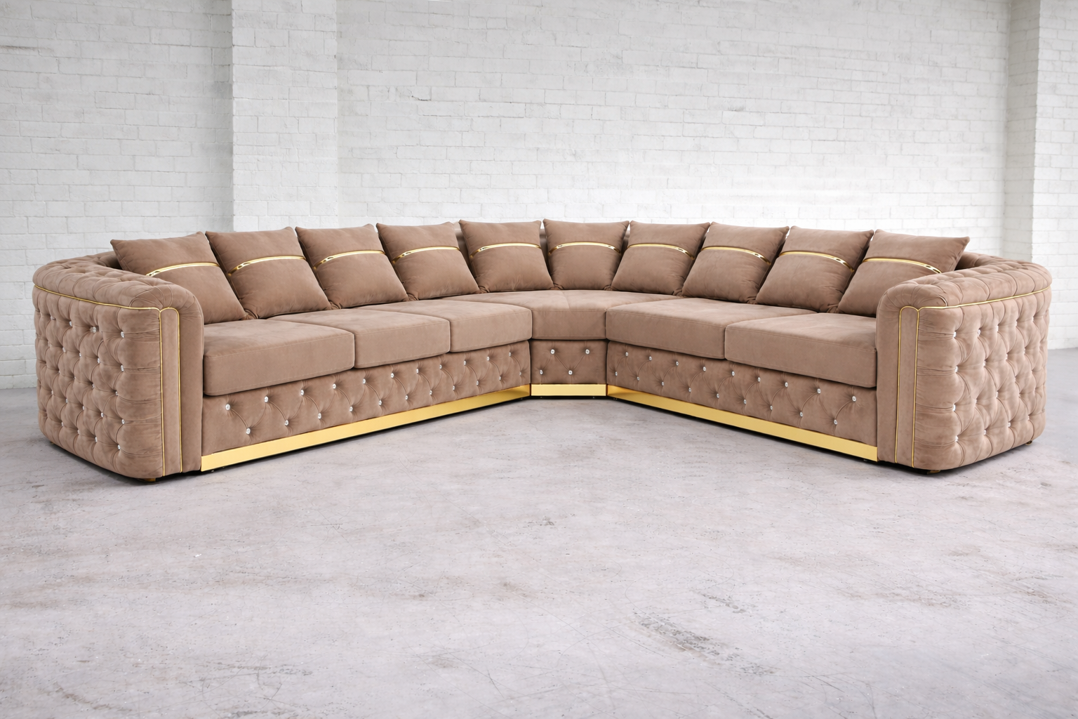 Dylan Sofa — 3x3 Corner Beige Velvet