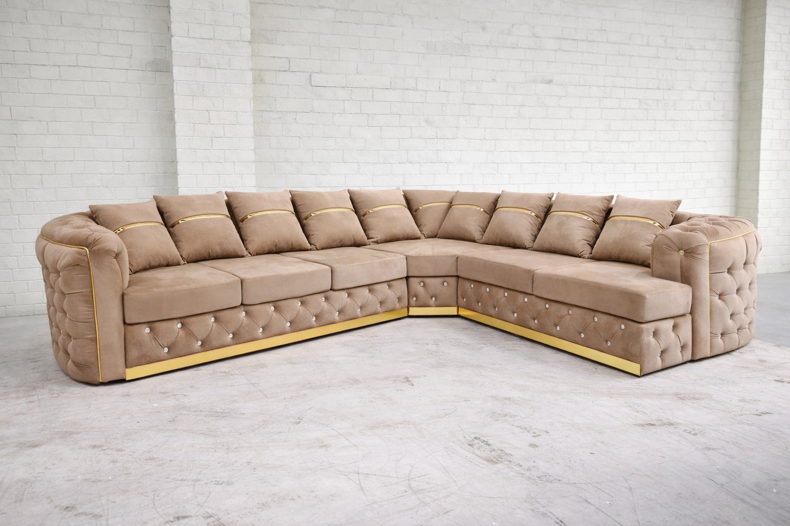 Dylan Sofa — 4x3 Corner Beige Velvet