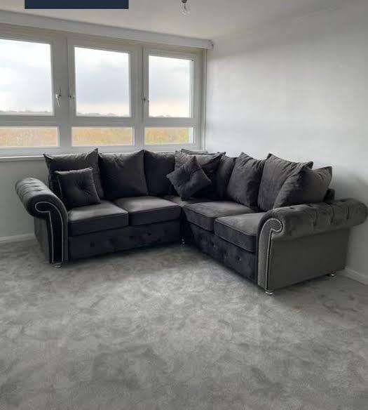 Olympia 2x3 Corner Sofa — Grey Velvet