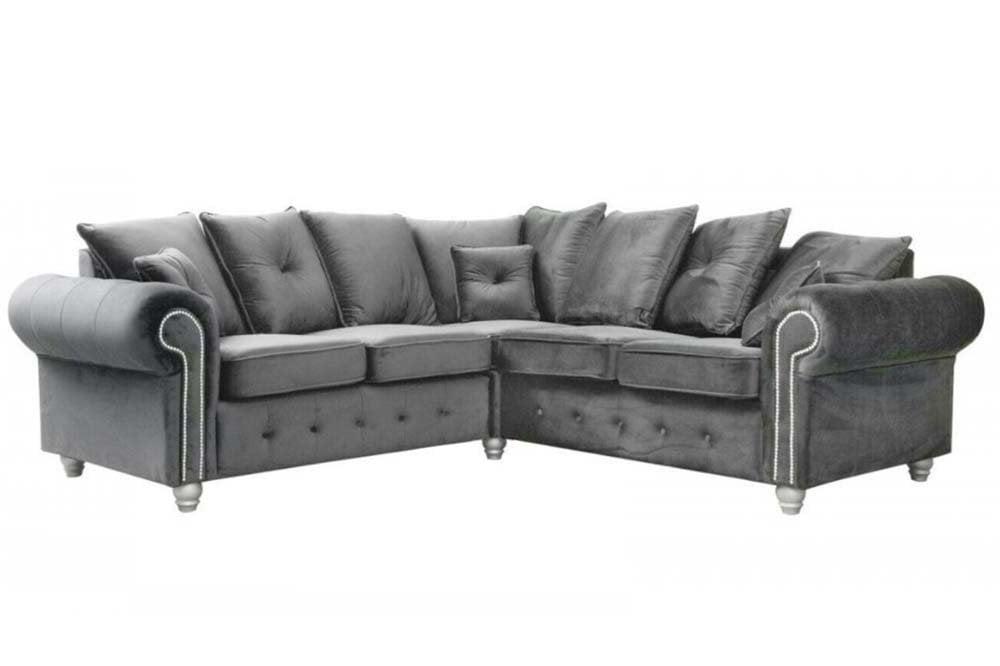 Olympia Corner Suite — Grey Velvet