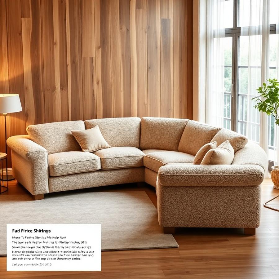 U Shape Sofa in Teddy Fabric