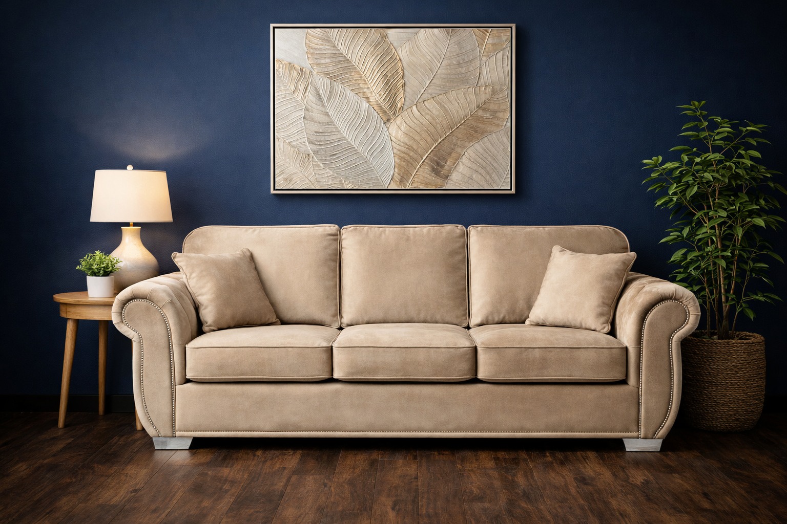 Rio Swan Chesterfield 3 Seater — Mink