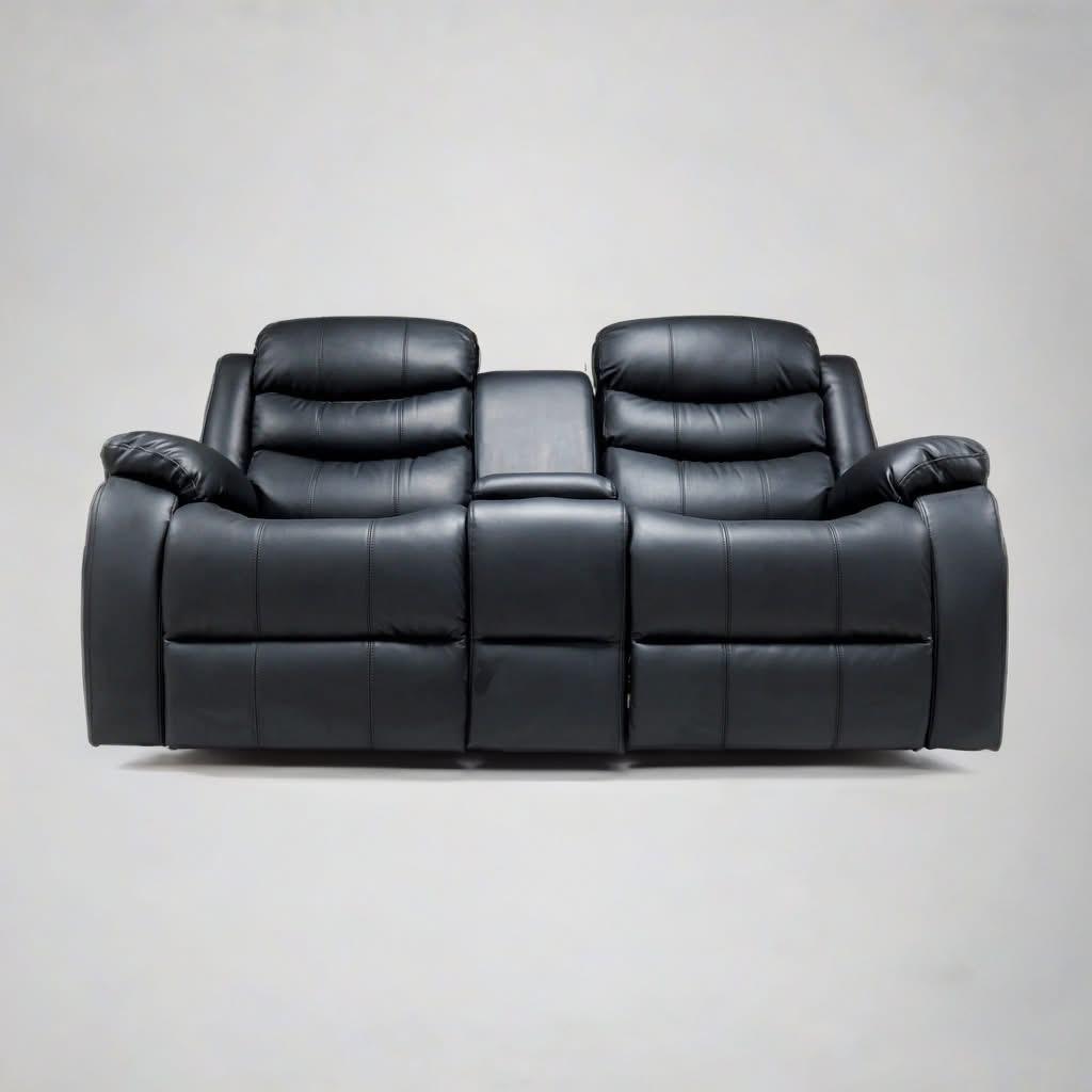 Roma Recliner 2 Seater — Black