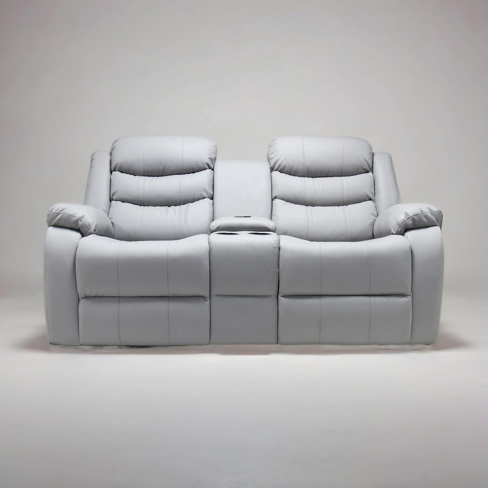 Roma Recliner 2 Seater — White