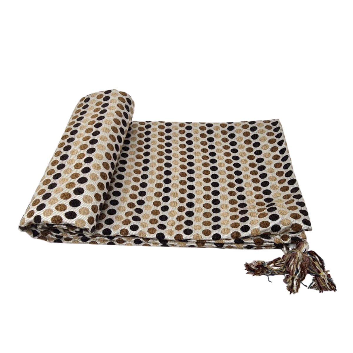 Cocoa Dot Tasselled Throw