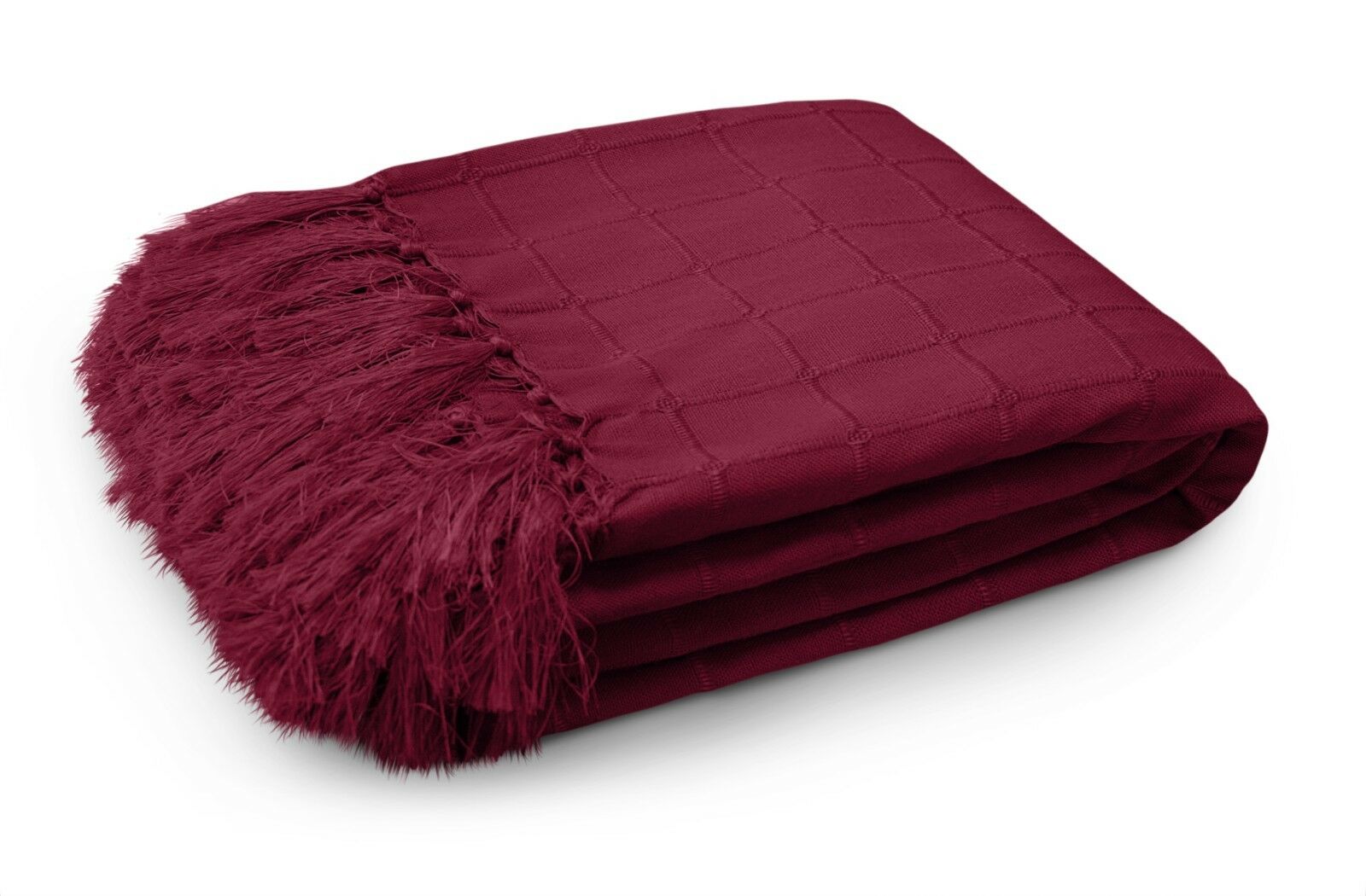 Burgundy Fringe Throw