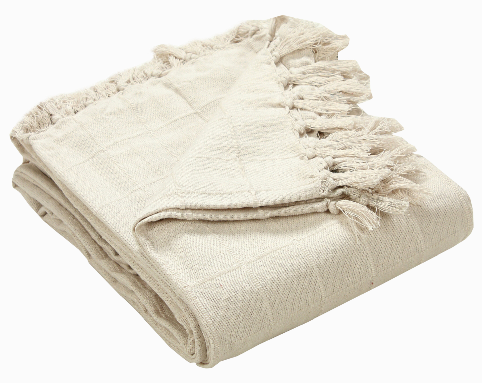 Natural Cream Cotton Throw