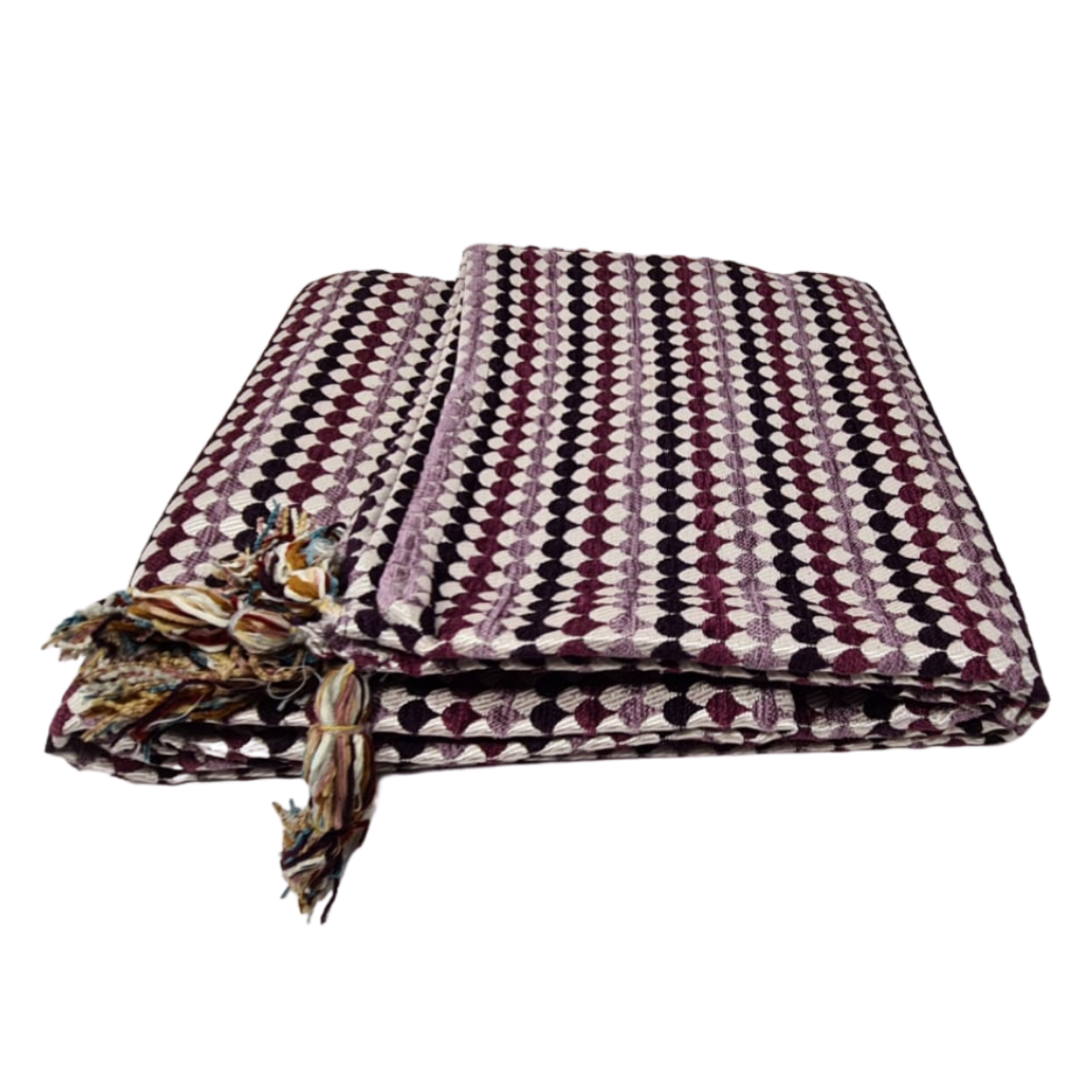 Fuchsia Dot Tasselled Throw