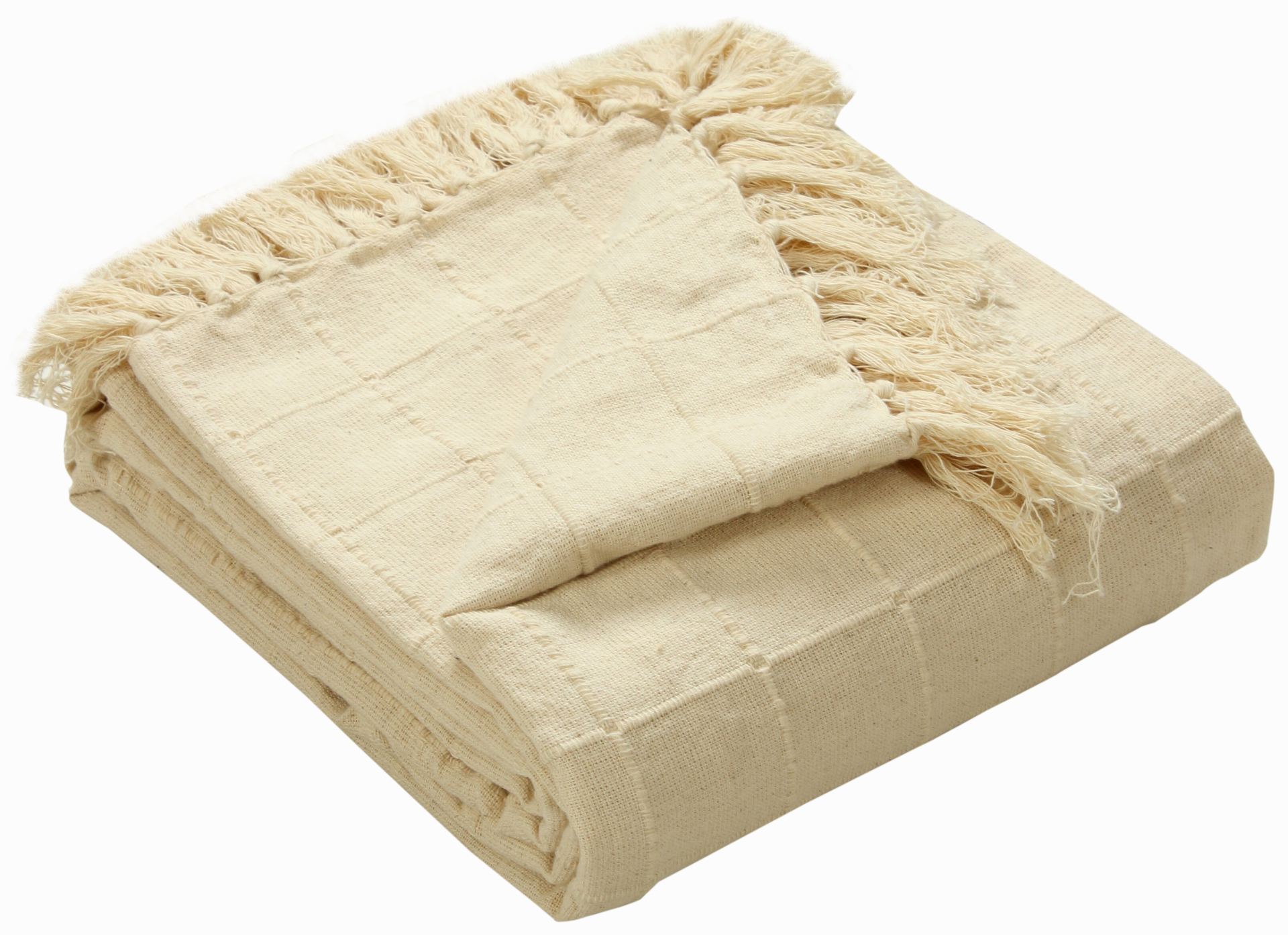 Ivory Woven Cotton Throw