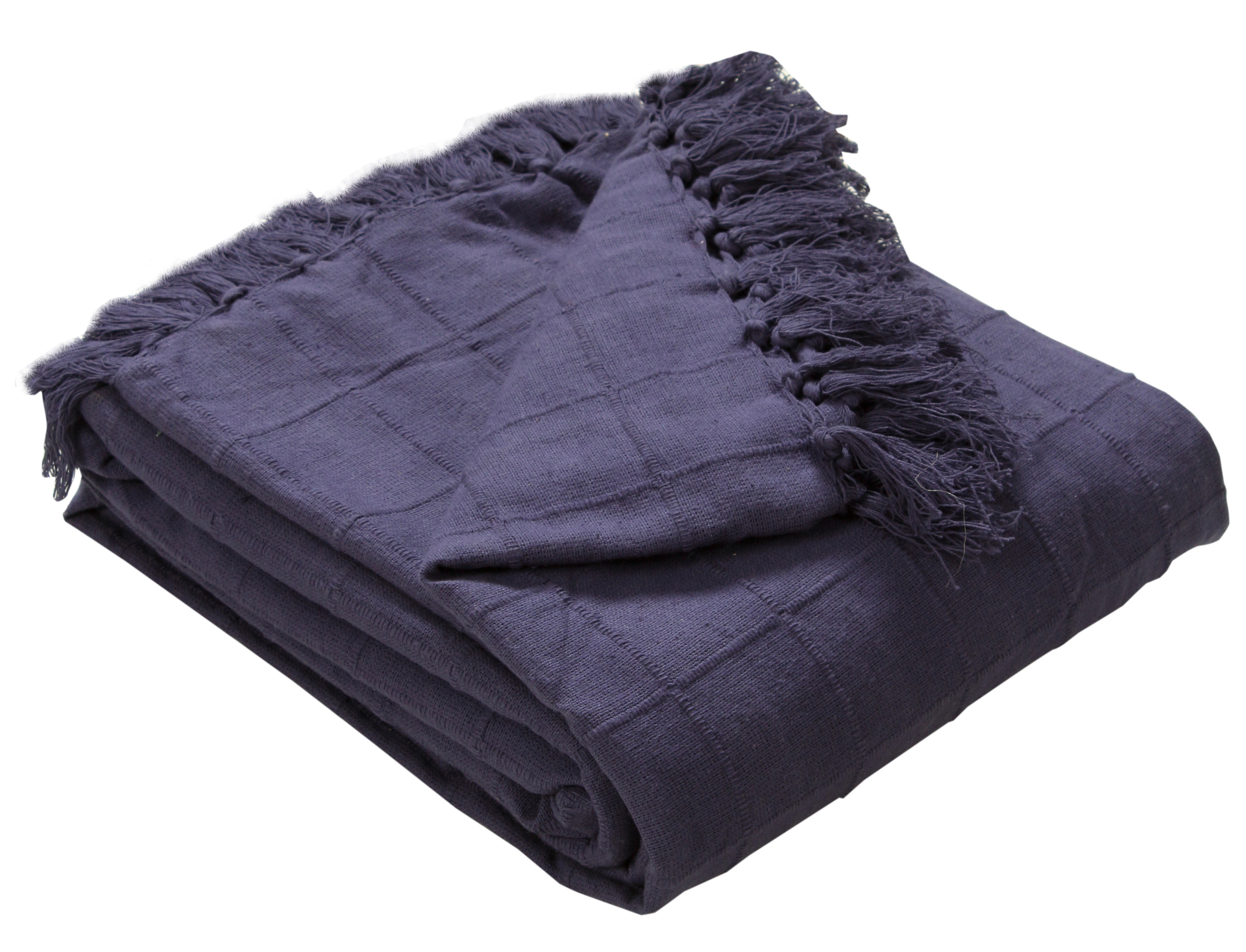 Midnight Navy Tasselled Throw