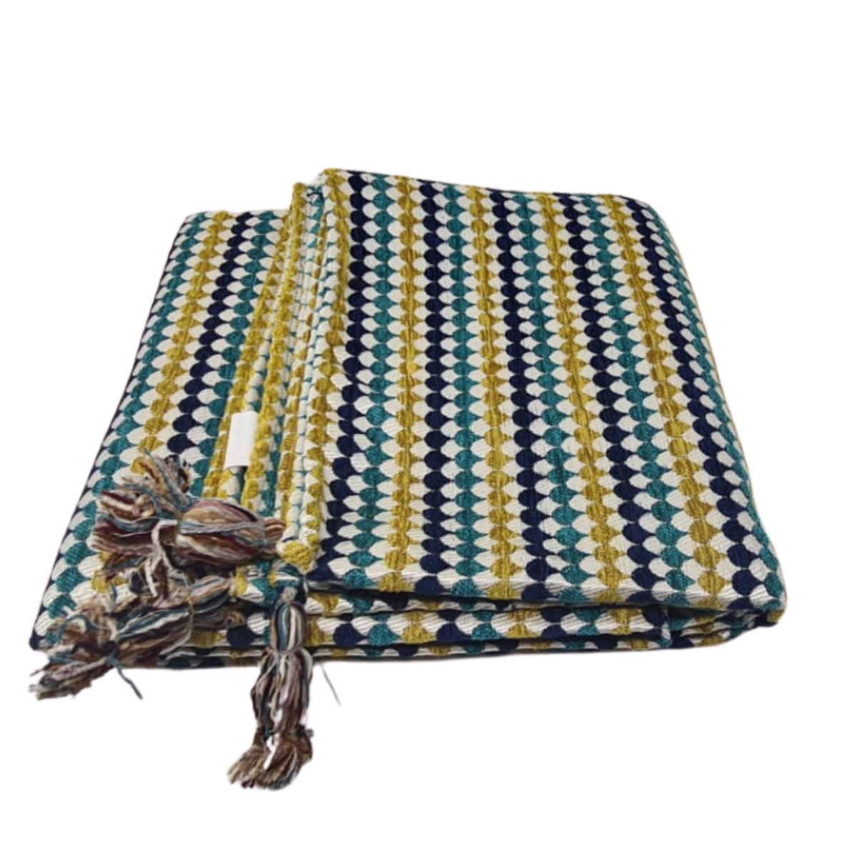 Teal Dot Tasselled Throw