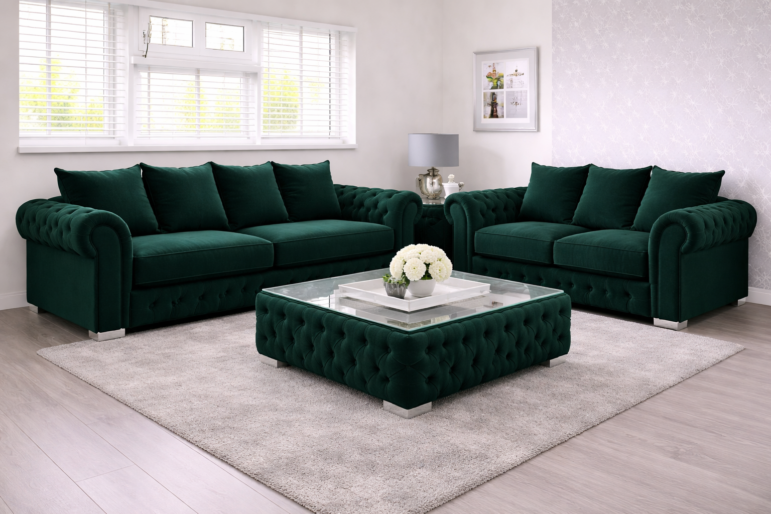 Veronica 3 + 2 Set — Emerald Velvet