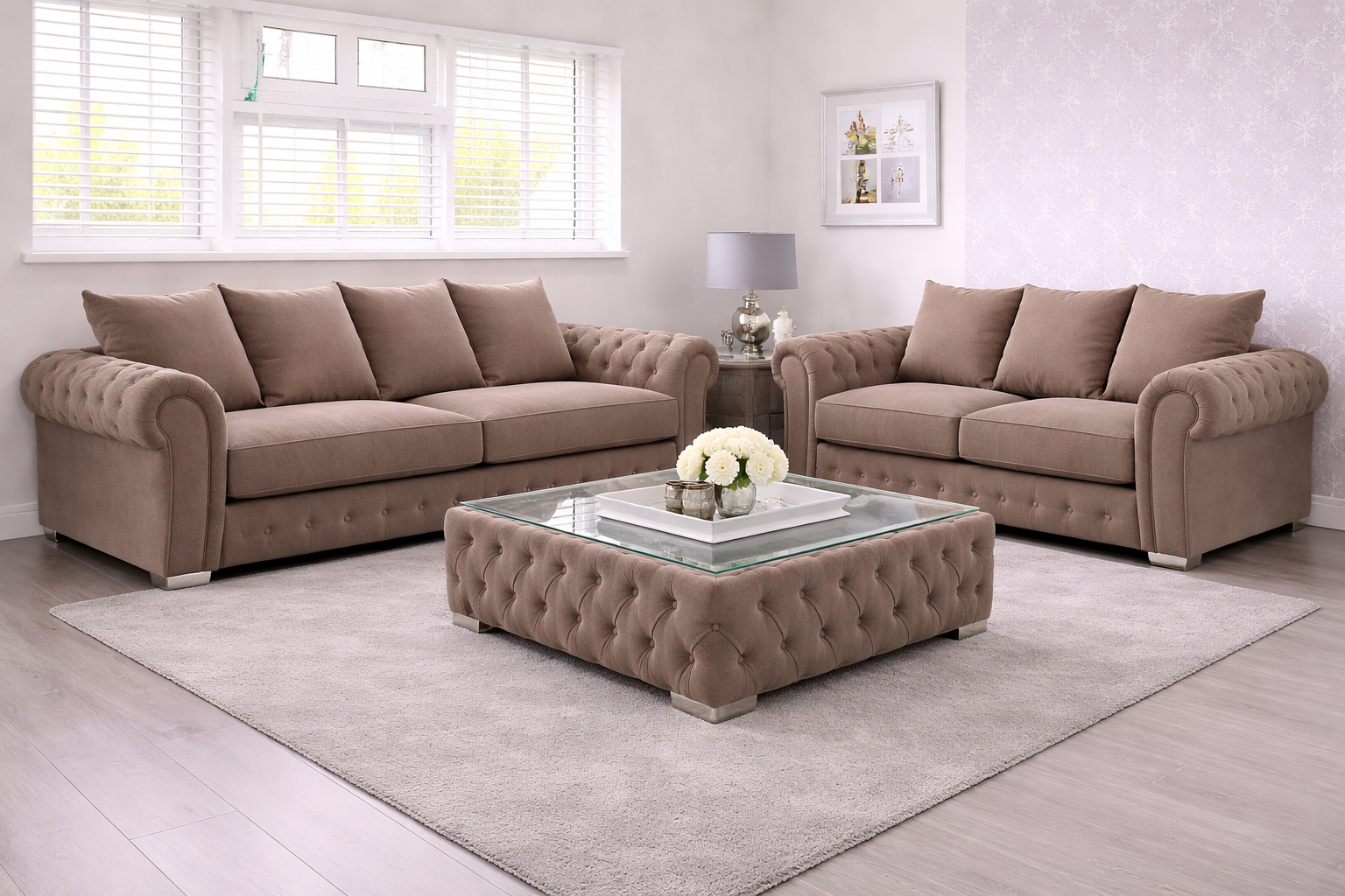 Veronica 3 + 2 Set — Taupe Velvet