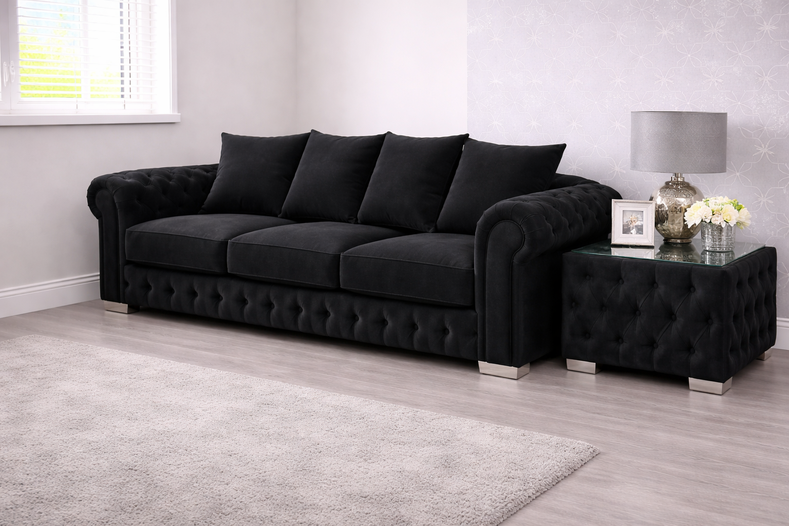 Veronica 3 Seater — Black Velvet