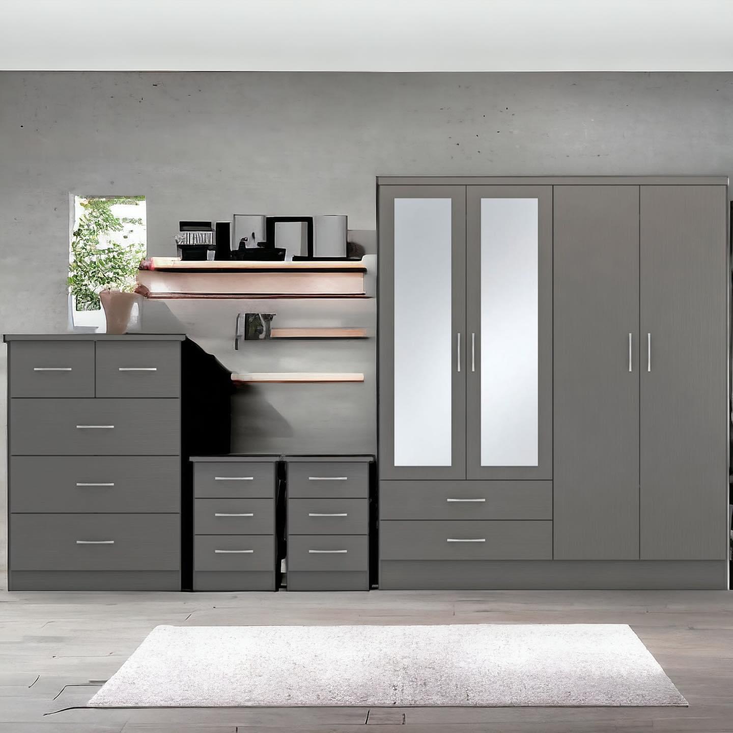 Nevada Grey 4-Piece Bedroom Set