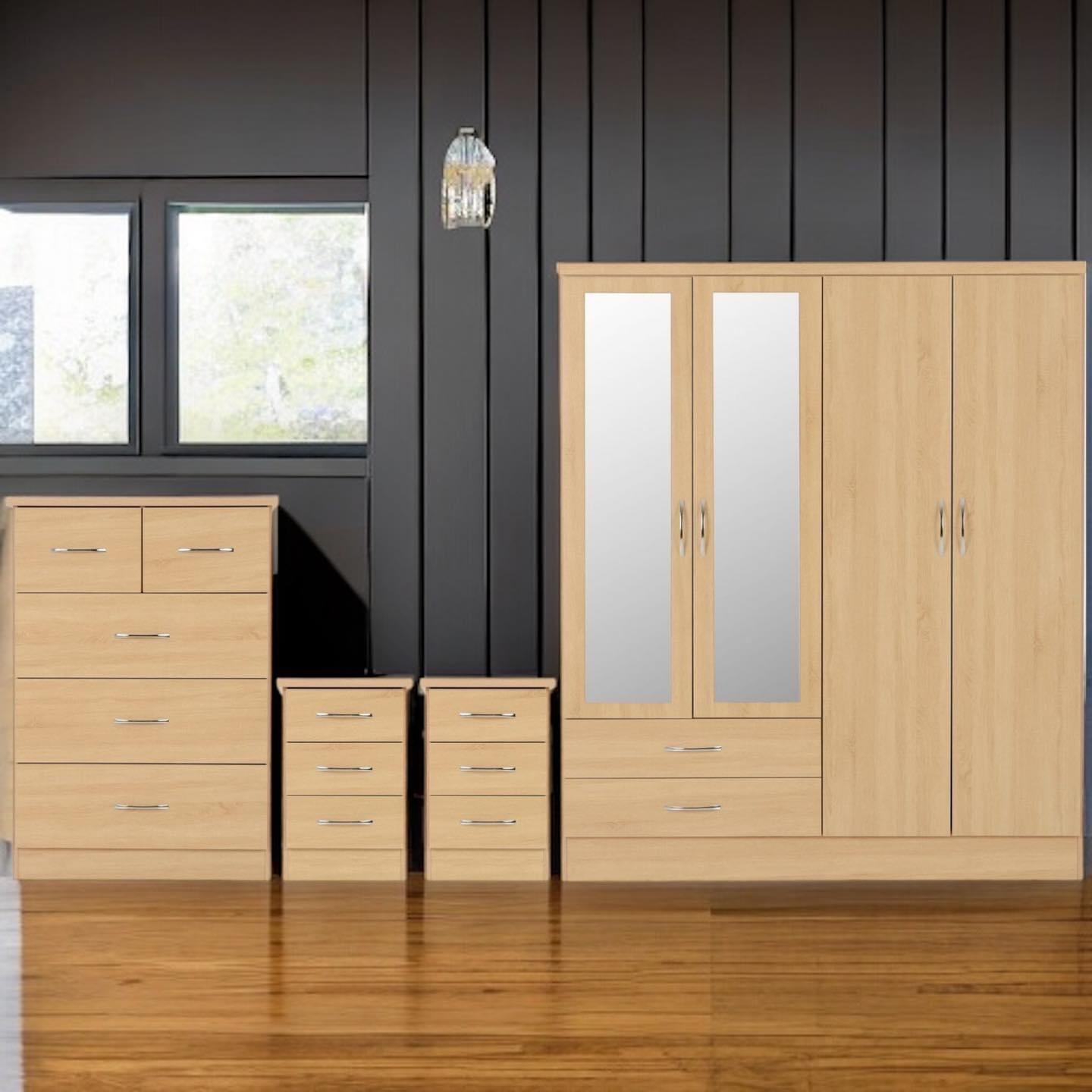 Nevada Oak 4-Piece Bedroom Set