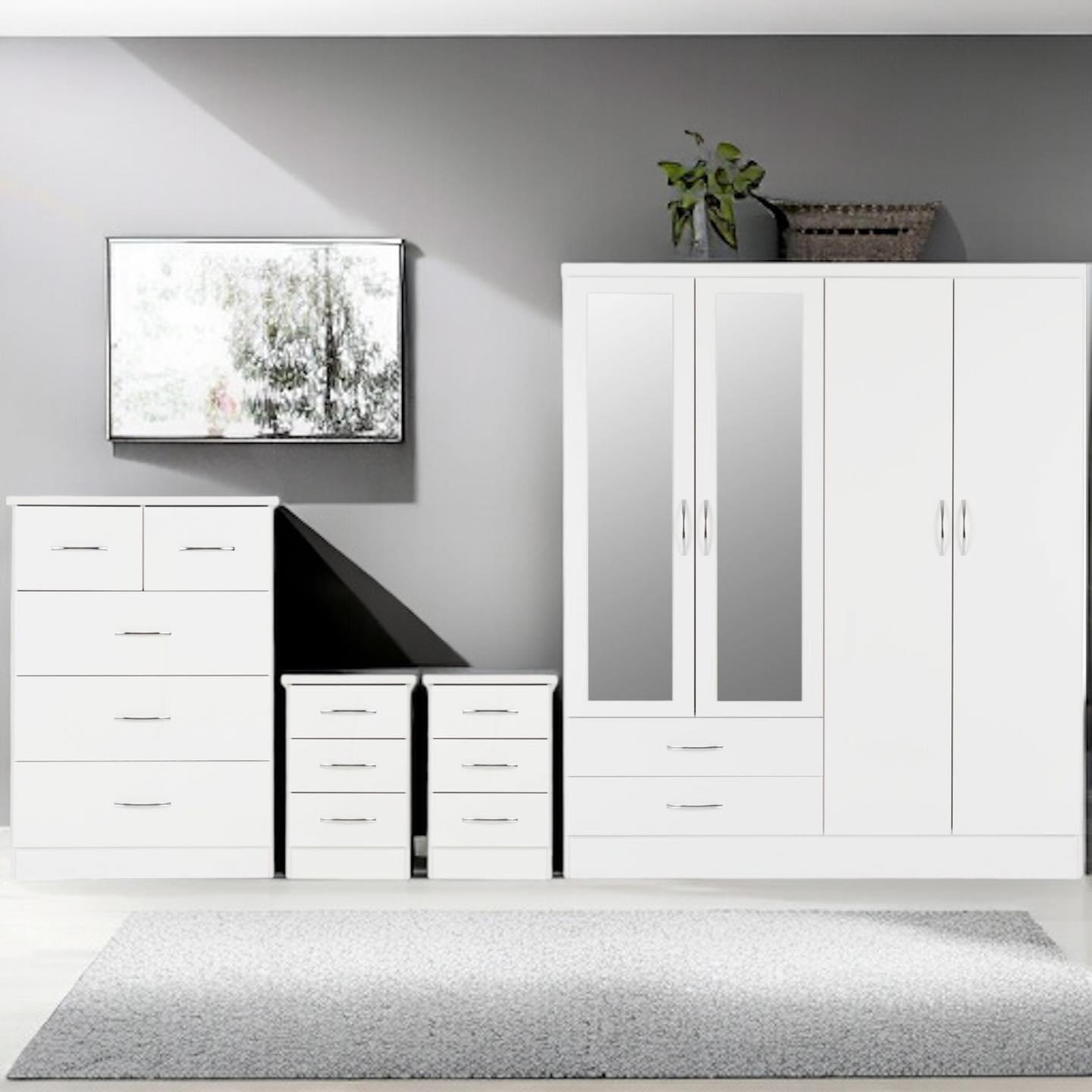 Nevada White 4-Piece Bedroom Set